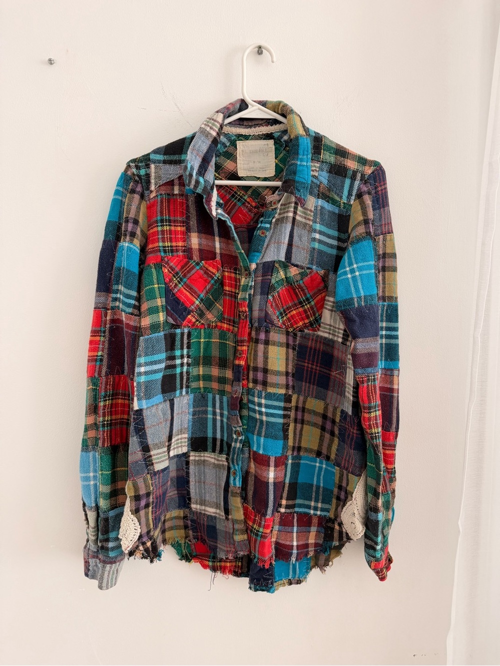 We The Free Multicolor Patchwork Plaid Button-Down Shirt
